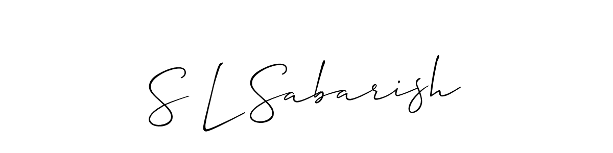 Once you've used our free online signature maker to create your best signature Allison_Script style, it's time to enjoy all of the benefits that S L Sabarish name signing documents. S L Sabarish signature style 2 images and pictures png