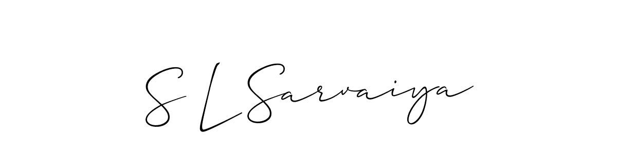 You should practise on your own different ways (Allison_Script) to write your name (S L Sarvaiya) in signature. don't let someone else do it for you. S L Sarvaiya signature style 2 images and pictures png