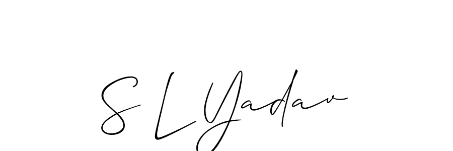 Make a beautiful signature design for name S L Yadav. With this signature (Allison_Script) style, you can create a handwritten signature for free. S L Yadav signature style 2 images and pictures png