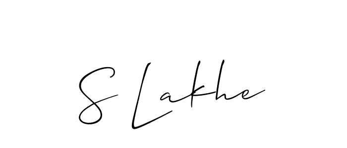You should practise on your own different ways (Allison_Script) to write your name (S Lakhe) in signature. don't let someone else do it for you. S Lakhe signature style 2 images and pictures png