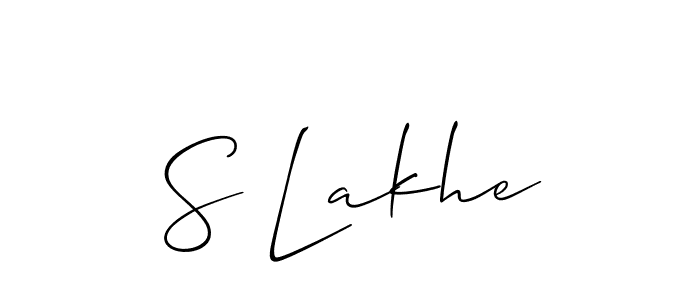 Allison_Script is a professional signature style that is perfect for those who want to add a touch of class to their signature. It is also a great choice for those who want to make their signature more unique. Get S Lakhe name to fancy signature for free. S Lakhe signature style 2 images and pictures png
