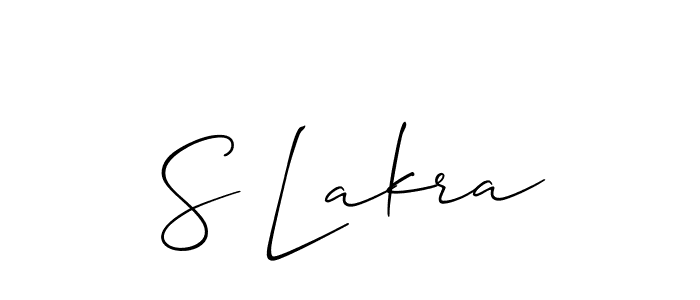 Create a beautiful signature design for name S Lakra. With this signature (Allison_Script) fonts, you can make a handwritten signature for free. S Lakra signature style 2 images and pictures png