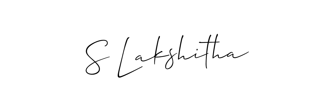 Similarly Allison_Script is the best handwritten signature design. Signature creator online .You can use it as an online autograph creator for name S Lakshitha. S Lakshitha signature style 2 images and pictures png