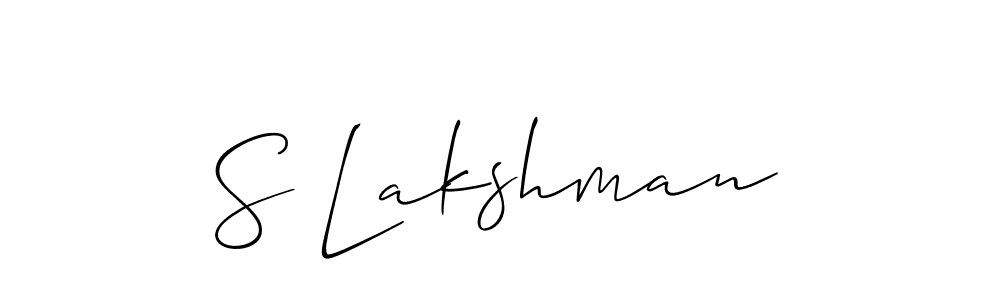 Also You can easily find your signature by using the search form. We will create S Lakshman name handwritten signature images for you free of cost using Allison_Script sign style. S Lakshman signature style 2 images and pictures png