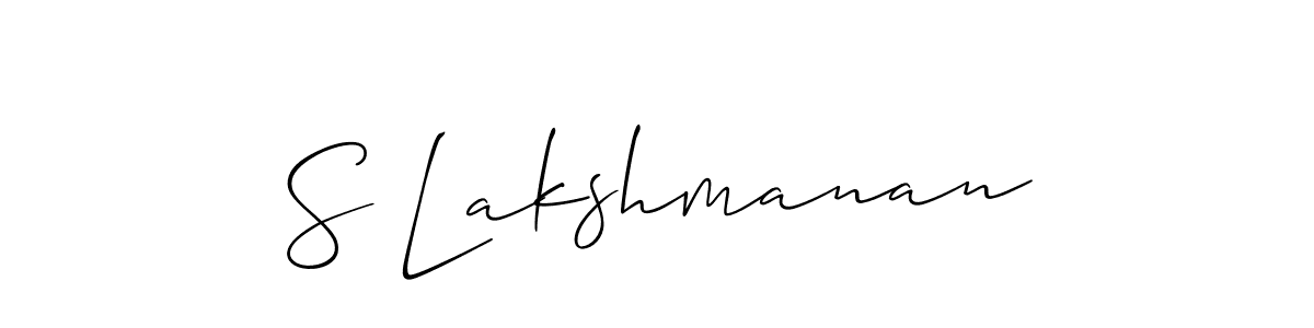 Also we have S Lakshmanan name is the best signature style. Create professional handwritten signature collection using Allison_Script autograph style. S Lakshmanan signature style 2 images and pictures png