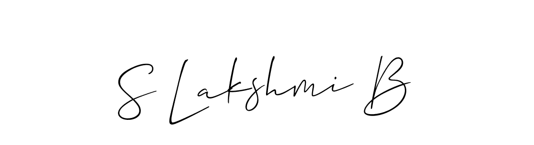 Use a signature maker to create a handwritten signature online. With this signature software, you can design (Allison_Script) your own signature for name S Lakshmi B. S Lakshmi B signature style 2 images and pictures png