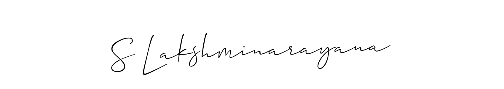 Create a beautiful signature design for name S Lakshminarayana. With this signature (Allison_Script) fonts, you can make a handwritten signature for free. S Lakshminarayana signature style 2 images and pictures png