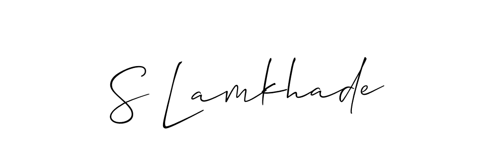 Also You can easily find your signature by using the search form. We will create S Lamkhade name handwritten signature images for you free of cost using Allison_Script sign style. S Lamkhade signature style 2 images and pictures png