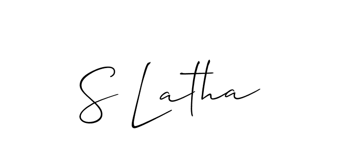 Make a short S Latha signature style. Manage your documents anywhere anytime using Allison_Script. Create and add eSignatures, submit forms, share and send files easily. S Latha signature style 2 images and pictures png