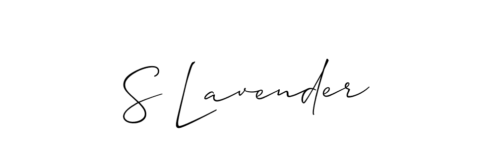How to make S Lavender name signature. Use Allison_Script style for creating short signs online. This is the latest handwritten sign. S Lavender signature style 2 images and pictures png