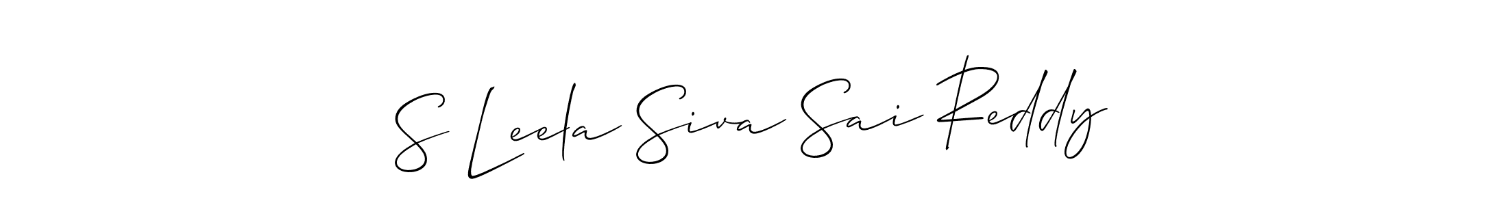 Use a signature maker to create a handwritten signature online. With this signature software, you can design (Allison_Script) your own signature for name S Leela Siva Sai Reddy. S Leela Siva Sai Reddy signature style 2 images and pictures png