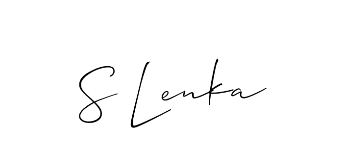 Also we have S Lenka name is the best signature style. Create professional handwritten signature collection using Allison_Script autograph style. S Lenka signature style 2 images and pictures png