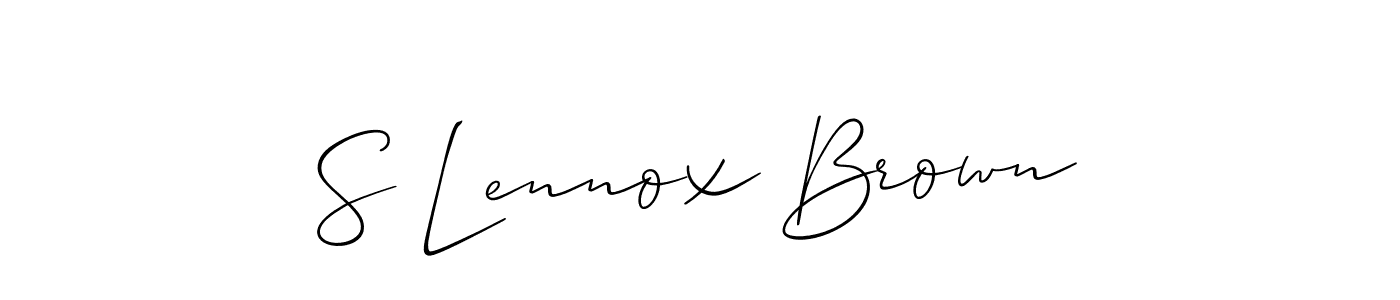 Use a signature maker to create a handwritten signature online. With this signature software, you can design (Allison_Script) your own signature for name S Lennox Brown. S Lennox Brown signature style 2 images and pictures png