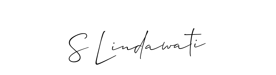 Also we have S Lindawati name is the best signature style. Create professional handwritten signature collection using Allison_Script autograph style. S Lindawati signature style 2 images and pictures png