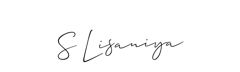 You should practise on your own different ways (Allison_Script) to write your name (S Lisaniya) in signature. don't let someone else do it for you. S Lisaniya signature style 2 images and pictures png