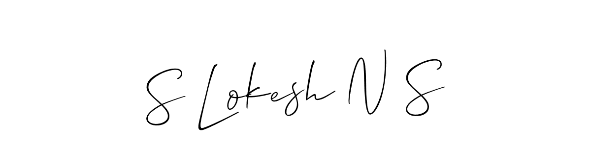 Also You can easily find your signature by using the search form. We will create S Lokesh N S name handwritten signature images for you free of cost using Allison_Script sign style. S Lokesh N S signature style 2 images and pictures png