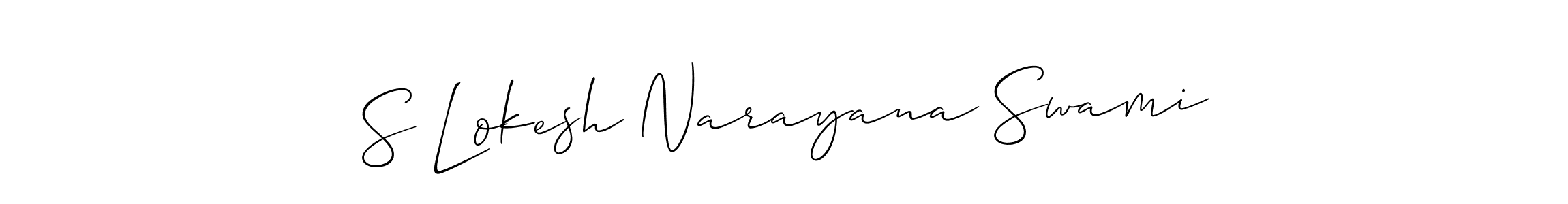 Similarly Allison_Script is the best handwritten signature design. Signature creator online .You can use it as an online autograph creator for name S Lokesh Narayana Swami. S Lokesh Narayana Swami signature style 2 images and pictures png