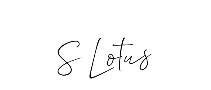 Create a beautiful signature design for name S Lotus. With this signature (Allison_Script) fonts, you can make a handwritten signature for free. S Lotus signature style 2 images and pictures png