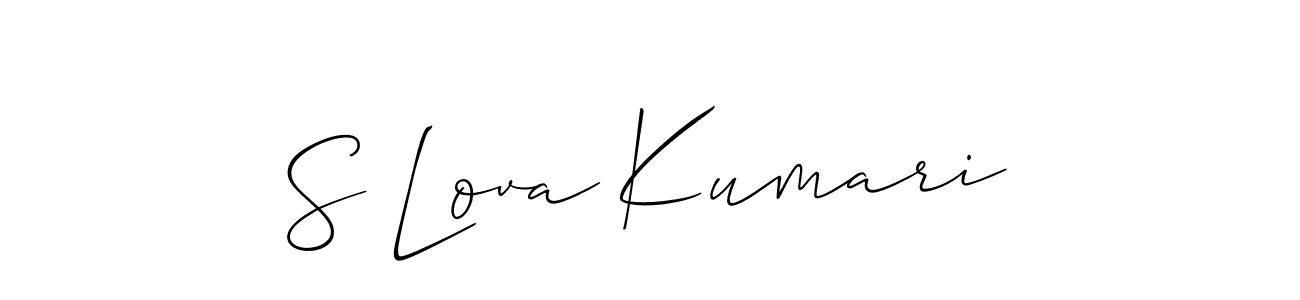 Create a beautiful signature design for name S Lova Kumari. With this signature (Allison_Script) fonts, you can make a handwritten signature for free. S Lova Kumari signature style 2 images and pictures png