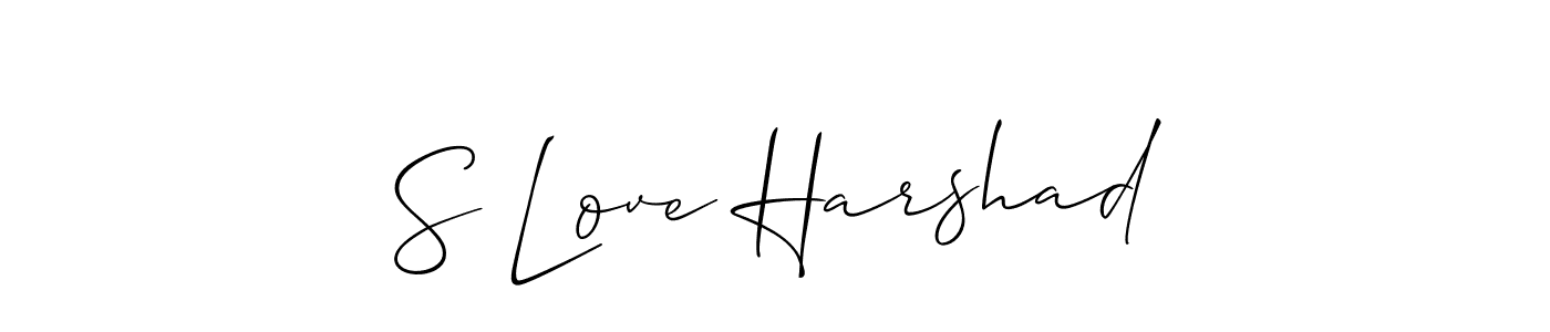 How to Draw S Love Harshad signature style? Allison_Script is a latest design signature styles for name S Love Harshad. S Love Harshad signature style 2 images and pictures png