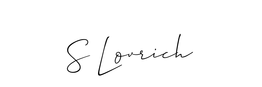 S Lovrich stylish signature style. Best Handwritten Sign (Allison_Script) for my name. Handwritten Signature Collection Ideas for my name S Lovrich. S Lovrich signature style 2 images and pictures png