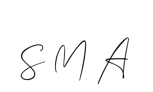 Also we have S M A name is the best signature style. Create professional handwritten signature collection using Allison_Script autograph style. S M A signature style 2 images and pictures png