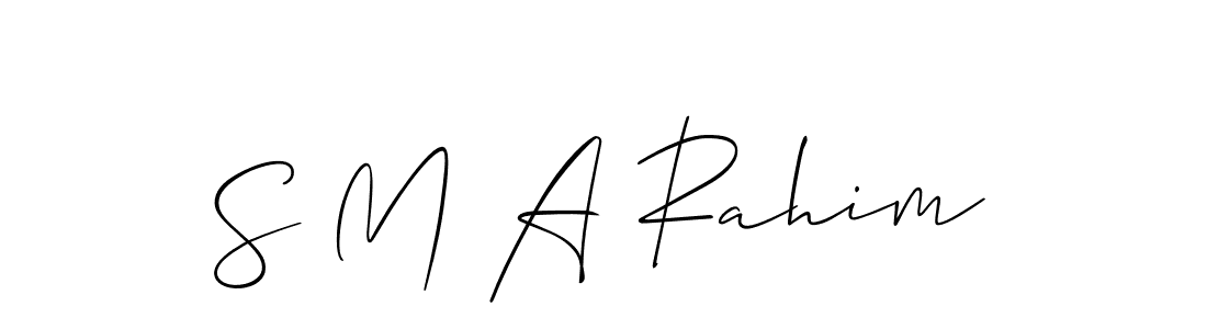 Design your own signature with our free online signature maker. With this signature software, you can create a handwritten (Allison_Script) signature for name S M A Rahim. S M A Rahim signature style 2 images and pictures png