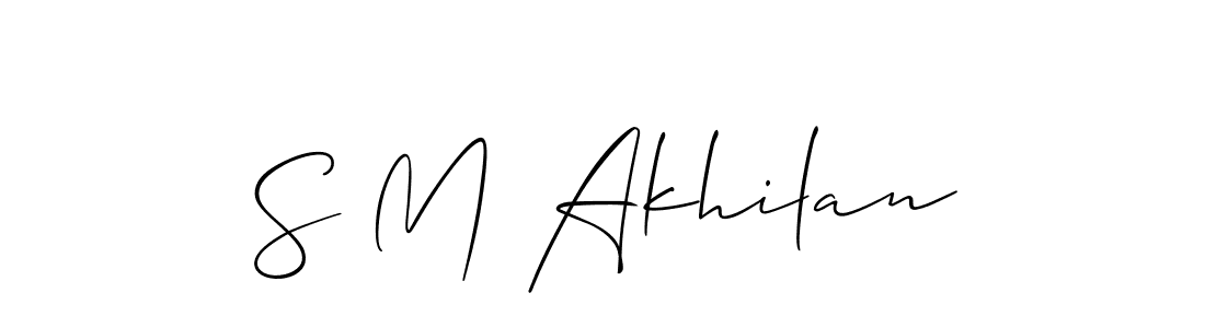 You should practise on your own different ways (Allison_Script) to write your name (S M Akhilan) in signature. don't let someone else do it for you. S M Akhilan signature style 2 images and pictures png