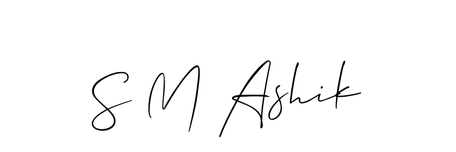 Use a signature maker to create a handwritten signature online. With this signature software, you can design (Allison_Script) your own signature for name S M Ashik. S M Ashik signature style 2 images and pictures png