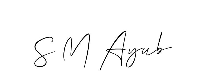 Make a beautiful signature design for name S M Ayub. With this signature (Allison_Script) style, you can create a handwritten signature for free. S M Ayub signature style 2 images and pictures png