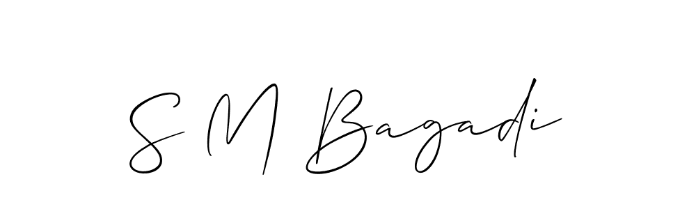 How to make S M Bagadi name signature. Use Allison_Script style for creating short signs online. This is the latest handwritten sign. S M Bagadi signature style 2 images and pictures png