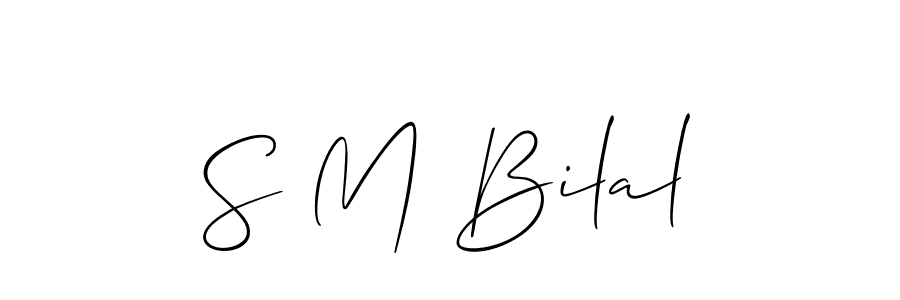 How to make S M Bilal name signature. Use Allison_Script style for creating short signs online. This is the latest handwritten sign. S M Bilal signature style 2 images and pictures png