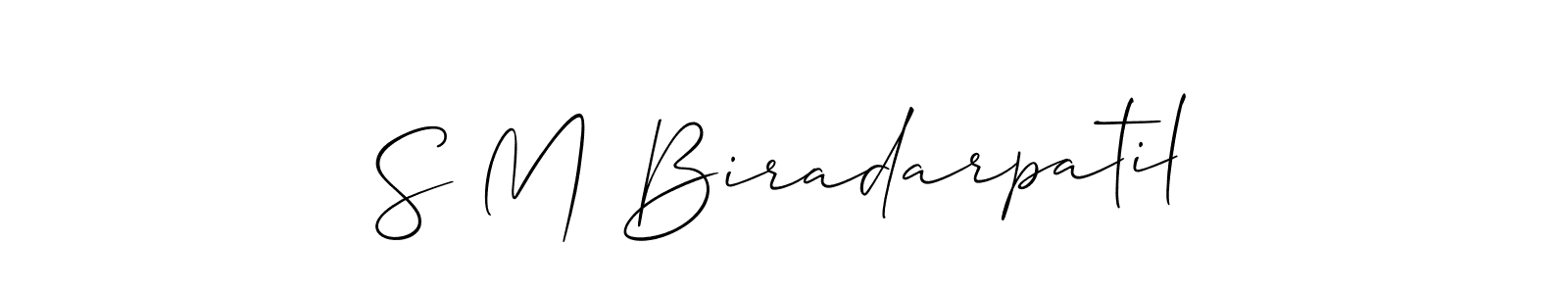 Use a signature maker to create a handwritten signature online. With this signature software, you can design (Allison_Script) your own signature for name S M Biradarpatil. S M Biradarpatil signature style 2 images and pictures png