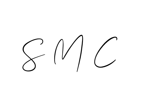 Also we have S M C name is the best signature style. Create professional handwritten signature collection using Allison_Script autograph style. S M C signature style 2 images and pictures png