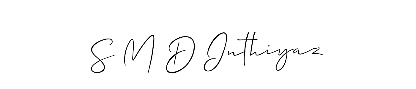 Use a signature maker to create a handwritten signature online. With this signature software, you can design (Allison_Script) your own signature for name S M D Inthiyaz. S M D Inthiyaz signature style 2 images and pictures png