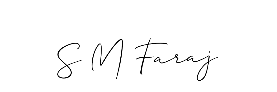 Also we have S M Faraj name is the best signature style. Create professional handwritten signature collection using Allison_Script autograph style. S M Faraj signature style 2 images and pictures png