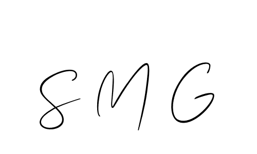 Design your own signature with our free online signature maker. With this signature software, you can create a handwritten (Allison_Script) signature for name S M G. S M G signature style 2 images and pictures png