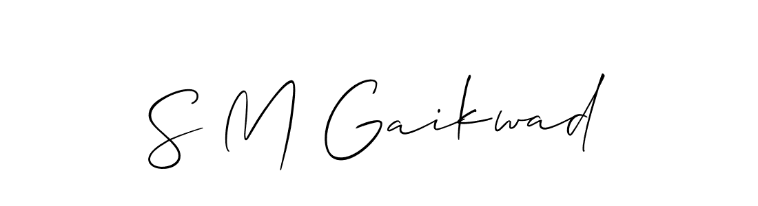 Make a short S M Gaikwad signature style. Manage your documents anywhere anytime using Allison_Script. Create and add eSignatures, submit forms, share and send files easily. S M Gaikwad signature style 2 images and pictures png