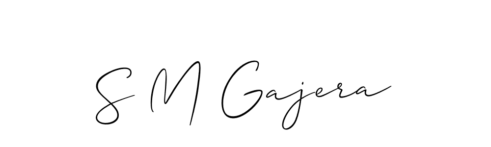 Make a beautiful signature design for name S M Gajera. With this signature (Allison_Script) style, you can create a handwritten signature for free. S M Gajera signature style 2 images and pictures png