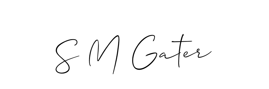 Allison_Script is a professional signature style that is perfect for those who want to add a touch of class to their signature. It is also a great choice for those who want to make their signature more unique. Get S M Gater name to fancy signature for free. S M Gater signature style 2 images and pictures png