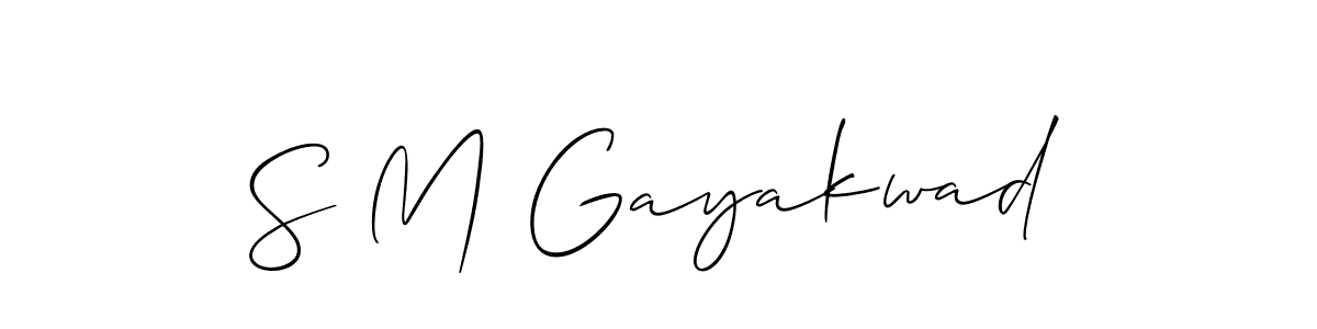 Use a signature maker to create a handwritten signature online. With this signature software, you can design (Allison_Script) your own signature for name S M Gayakwad. S M Gayakwad signature style 2 images and pictures png