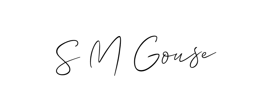 The best way (Allison_Script) to make a short signature is to pick only two or three words in your name. The name S M Gouse include a total of six letters. For converting this name. S M Gouse signature style 2 images and pictures png