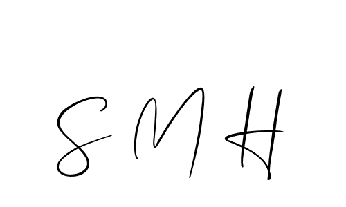 Create a beautiful signature design for name S M H. With this signature (Allison_Script) fonts, you can make a handwritten signature for free. S M H signature style 2 images and pictures png