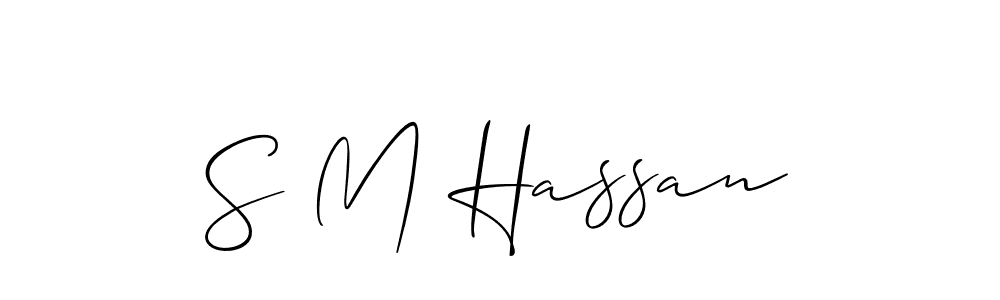 Use a signature maker to create a handwritten signature online. With this signature software, you can design (Allison_Script) your own signature for name S M Hassan. S M Hassan signature style 2 images and pictures png