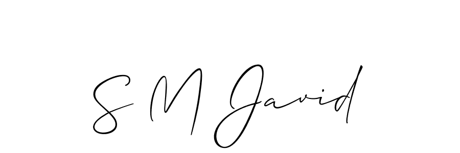 if you are searching for the best signature style for your name S M Javid. so please give up your signature search. here we have designed multiple signature styles  using Allison_Script. S M Javid signature style 2 images and pictures png