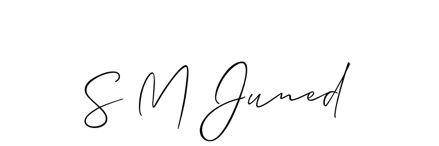 if you are searching for the best signature style for your name S M Juned. so please give up your signature search. here we have designed multiple signature styles  using Allison_Script. S M Juned signature style 2 images and pictures png