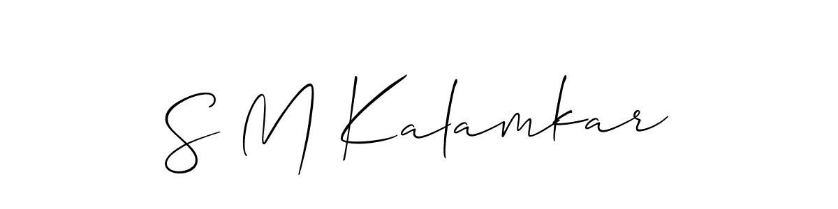 Make a short S M Kalamkar signature style. Manage your documents anywhere anytime using Allison_Script. Create and add eSignatures, submit forms, share and send files easily. S M Kalamkar signature style 2 images and pictures png