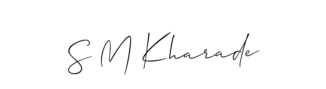 if you are searching for the best signature style for your name S M Kharade. so please give up your signature search. here we have designed multiple signature styles  using Allison_Script. S M Kharade signature style 2 images and pictures png