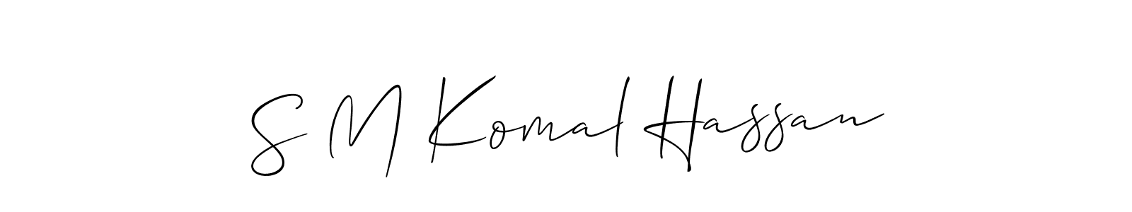 This is the best signature style for the S M Komal Hassan name. Also you like these signature font (Allison_Script). Mix name signature. S M Komal Hassan signature style 2 images and pictures png