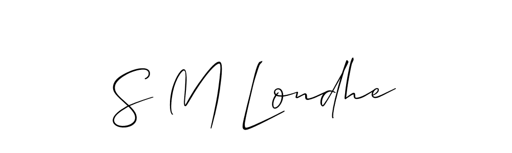 Similarly Allison_Script is the best handwritten signature design. Signature creator online .You can use it as an online autograph creator for name S M Londhe. S M Londhe signature style 2 images and pictures png